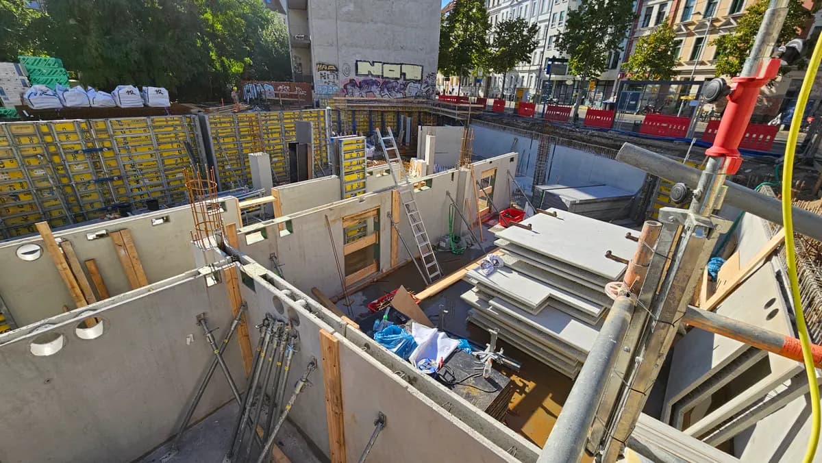 Rohbauprojekt in der Könneritzstraße in Leipzig-Schleußig